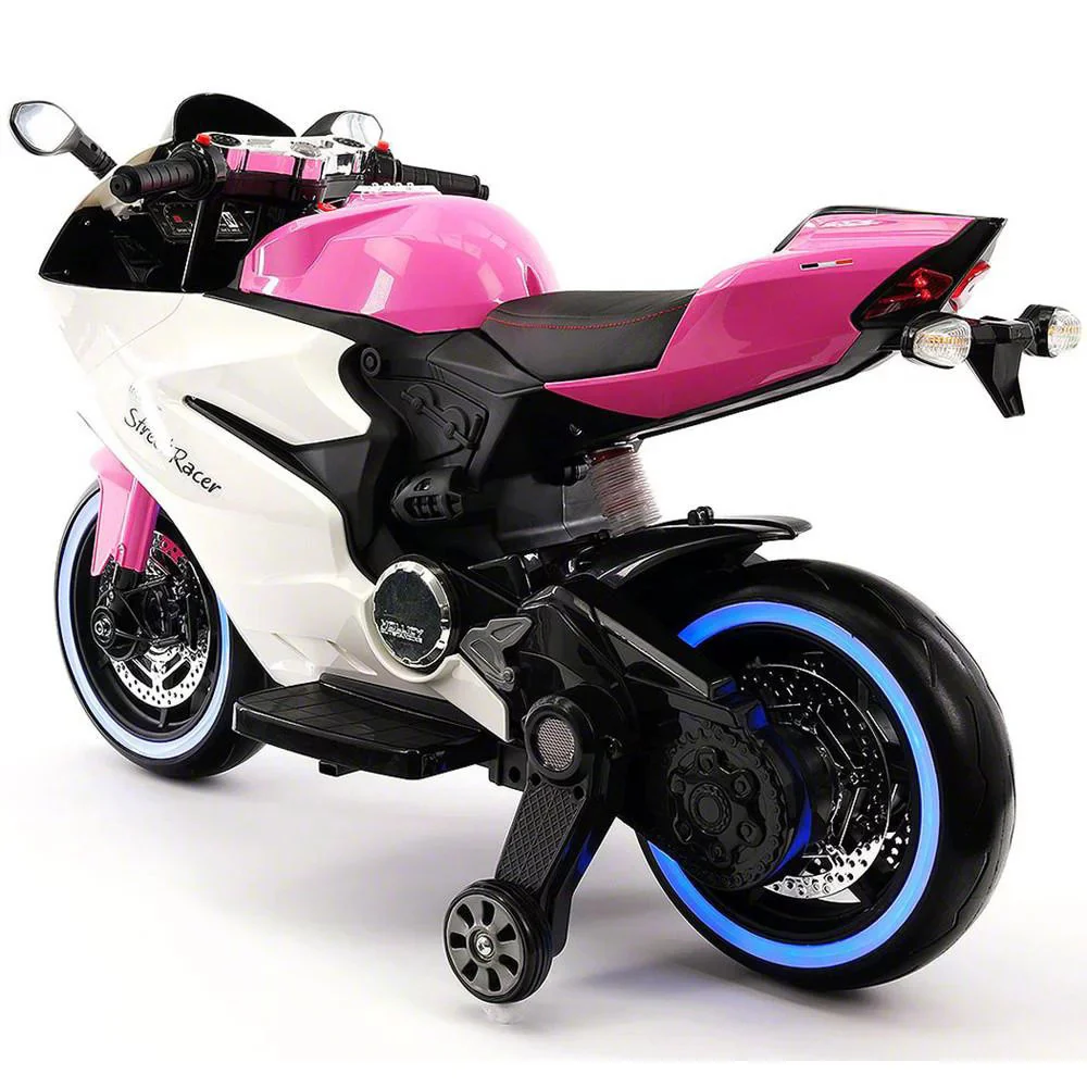 12V Pink Battery-Powered Kids Ride-On Motorcycle Car with Ducati Style - Image 2