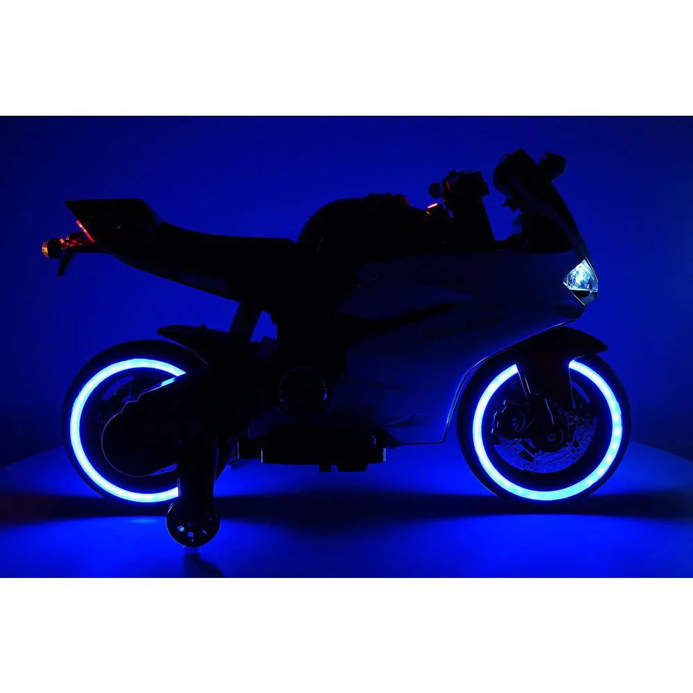 12V Pink Battery-Powered Kids Ride-On Motorcycle Car with Ducati Style - Image 4