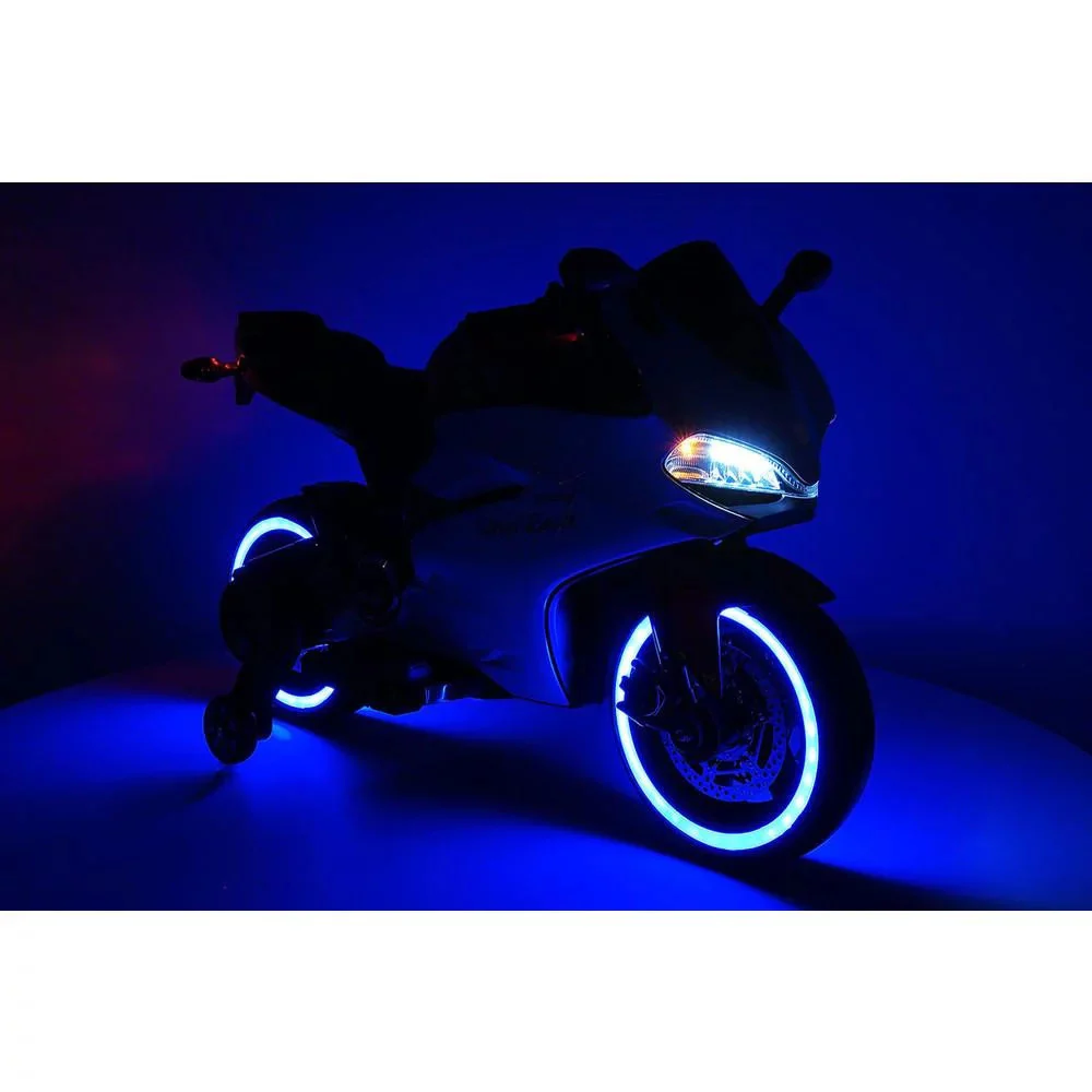12V Pink Battery-Powered Kids Ride-On Motorcycle Car with Ducati Style - Image 5