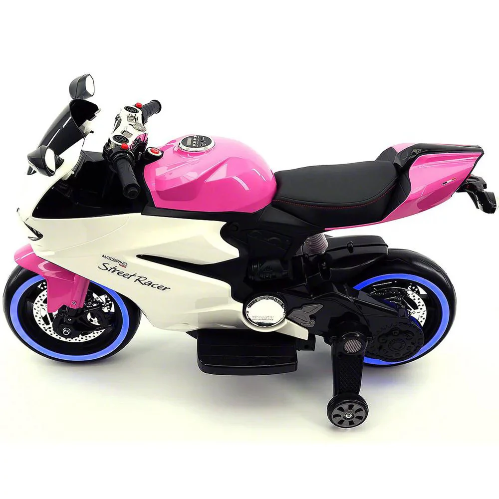 12V Pink Battery-Powered Kids Ride-On Motorcycle Car with Ducati Style - Image 7