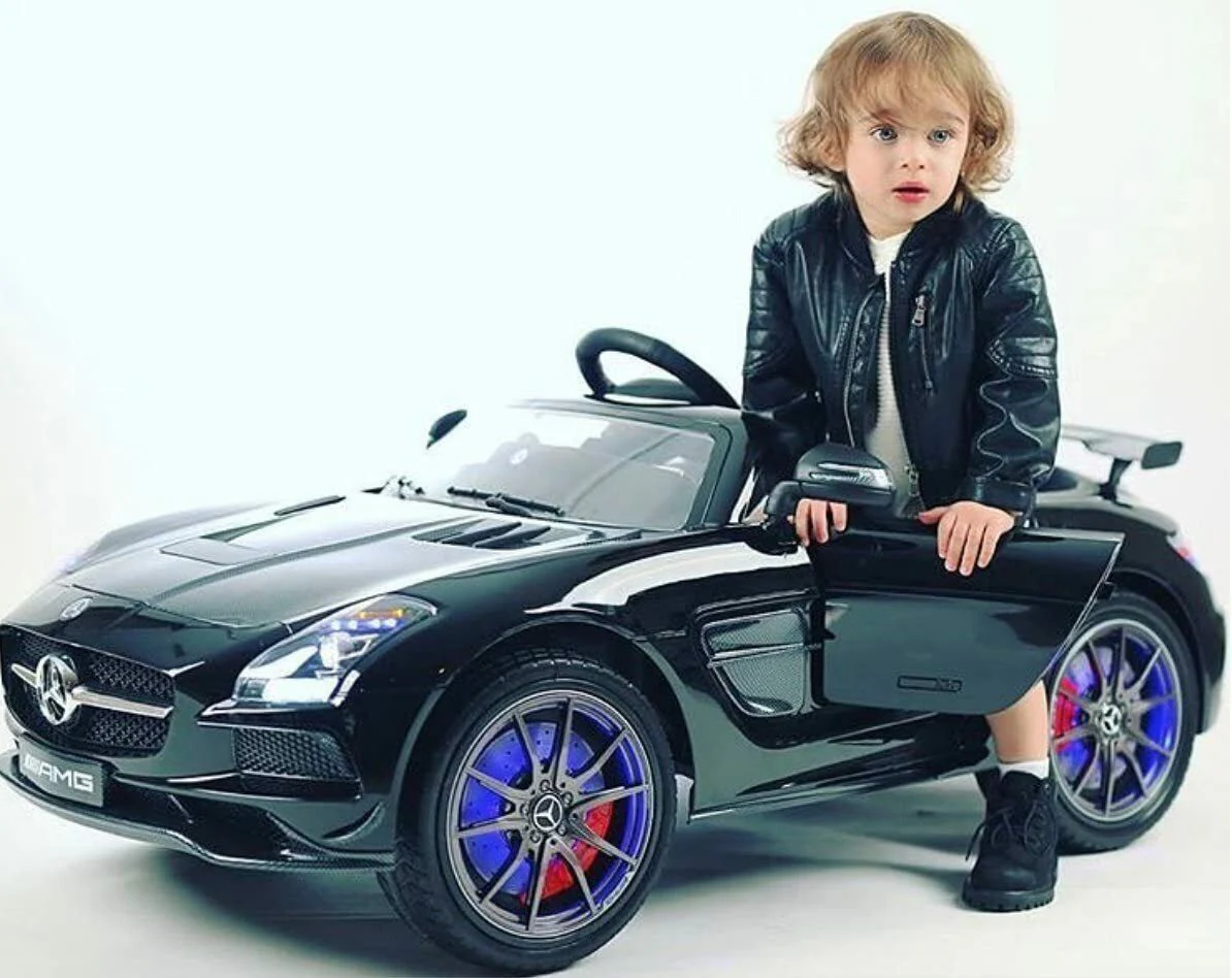 2023 Obsidian SLS AMG Mercedes Benz Car for Children 12V Electric Kids Ride-on Vehicle - Image 2