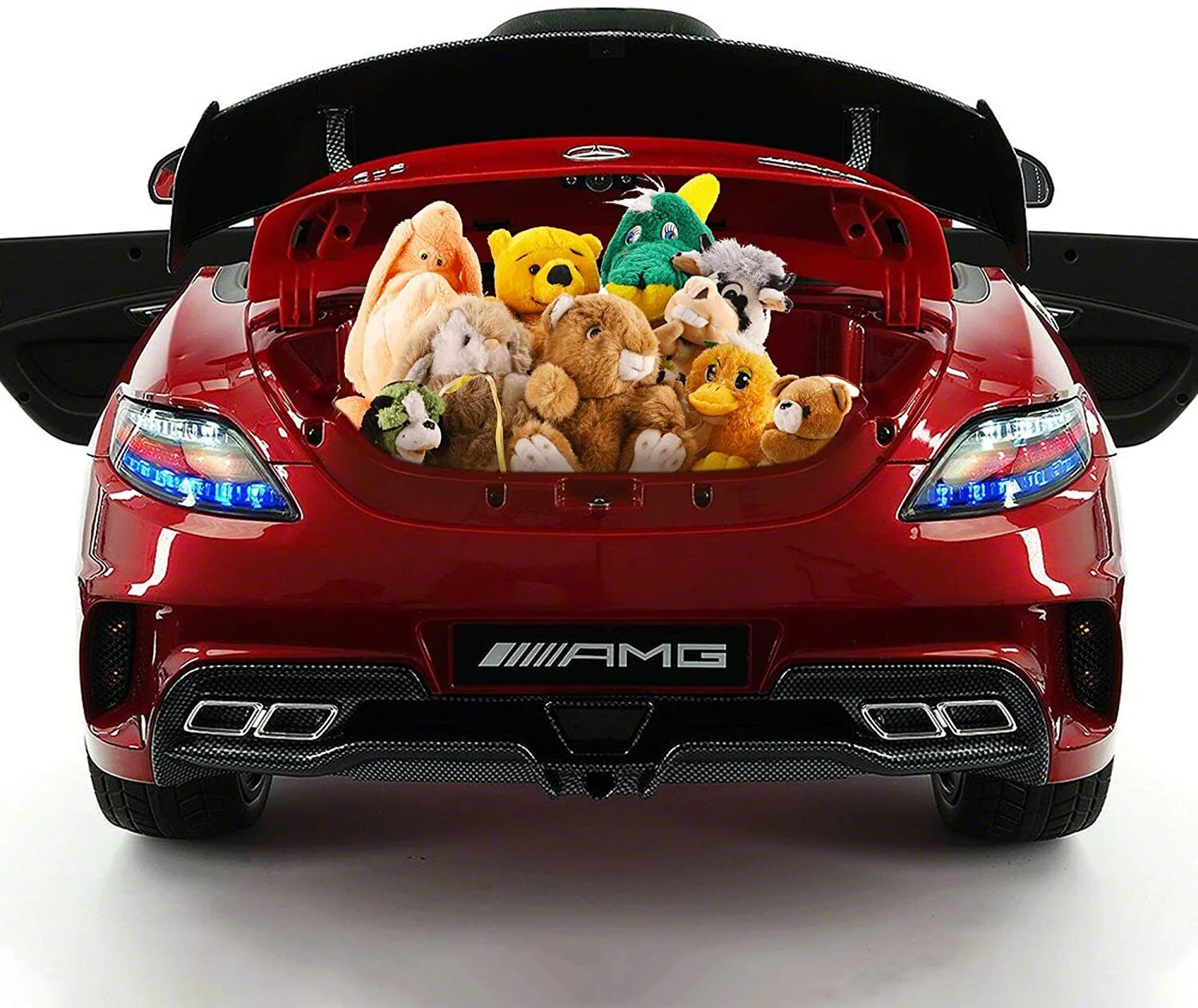 2023 Red Carbon SLS AMG Mercedes Benz Car for Children 12V Electric Ride-On Toy - Image 7
