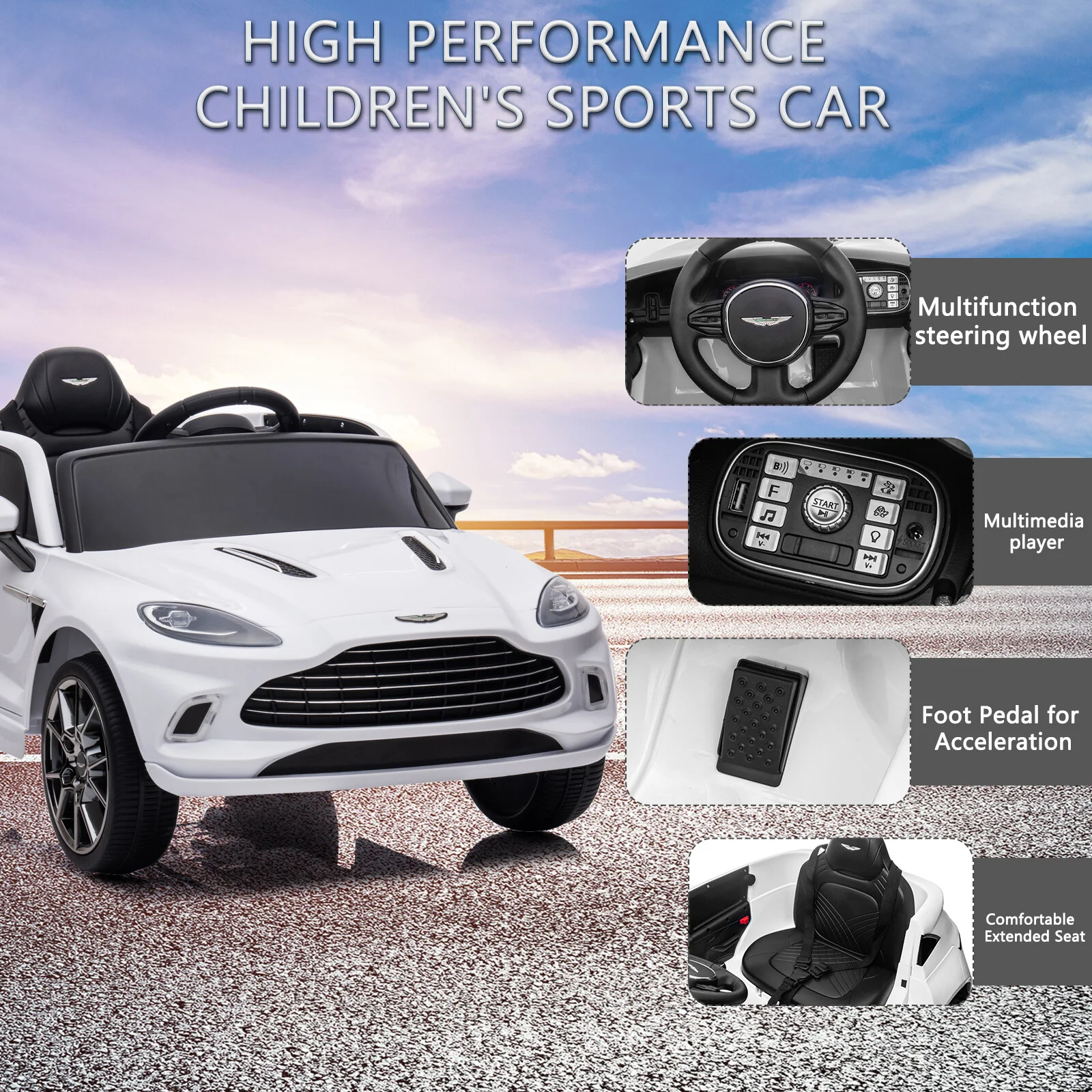 12V Dual-Drive Electric Ride-On UTV for Kids with Remote Control and Music - Image 2