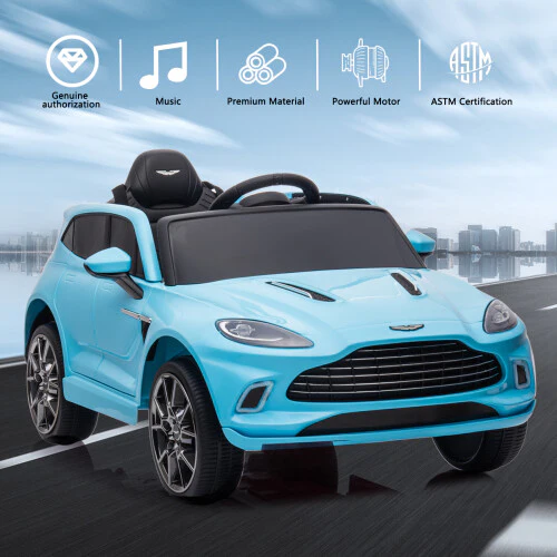 12V Dual-Drive Electric Ride-On Car for Kids with Remote Control Battery-Powered Blue - Image 2