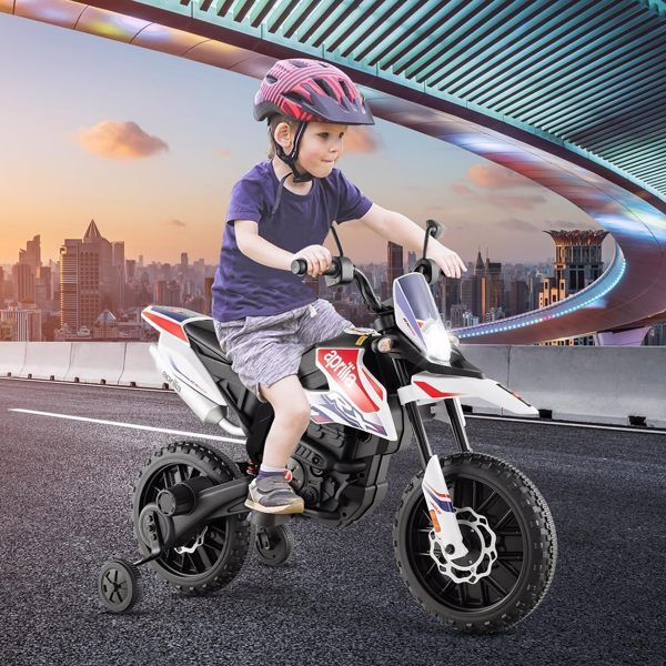 12V Electric Off-Road Dirt Bike for Boys with Training Wheels and Music - Image 3