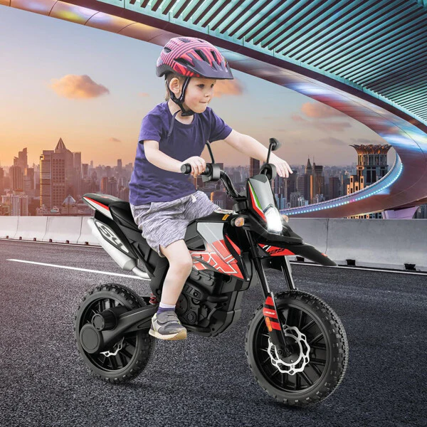 12V Electric Kids Off-Road Dirt Bike with Training Wheels and Music Features - Image 20