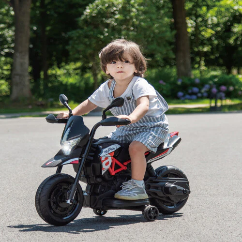 Licensed Kids 6V Electric Ride-On Dirt Motorcycle with Training Wheels - Image 9