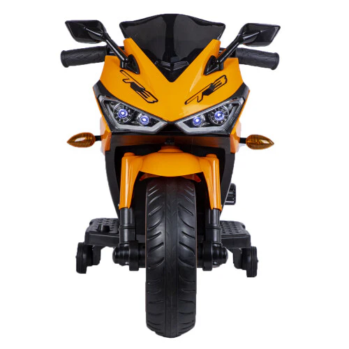 12V Orange Electric Kids Ride-On Dirt Bike with Training Wheels for Children - Image 7