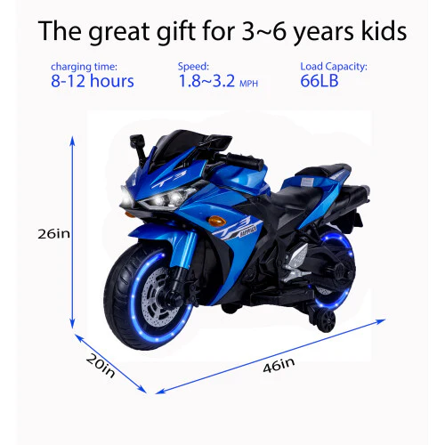 12V Electric Kids Ride-On Dirt Bike with Training Wheels for Children - Image 5