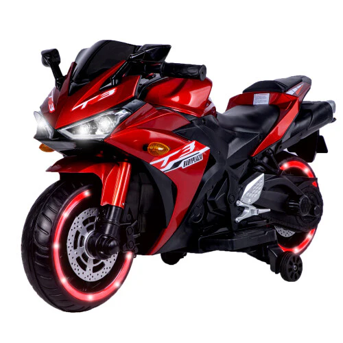 12V Electric Kids Ride-On Dirt Bike with Training Wheels for Children