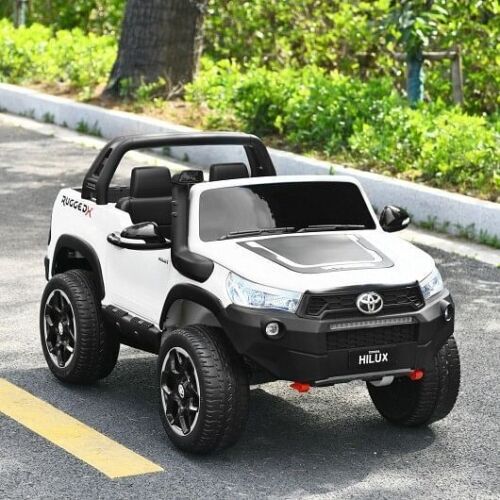 2*12V Authorized Toyota Hilux Electric Ride On Truck Vehicle 2-Seater 4WD with Remote Control in White - Image 2