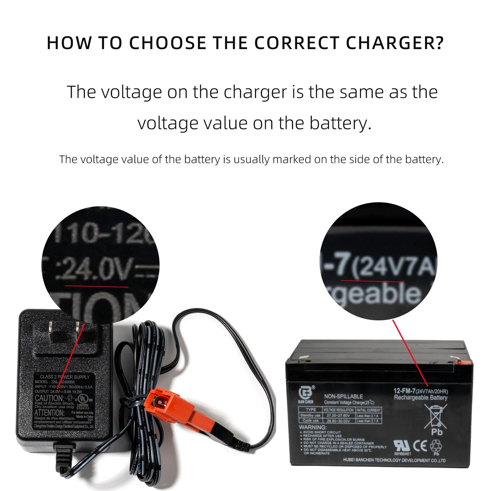 24V Battery Charger with Wire Harness and Battery for Ride-On Toys Car - Image 6