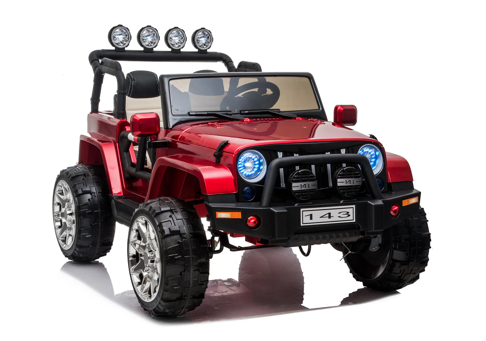 24 Volt 2 Seater 4x4 Electric Ride On Jeep Style Rubber Tires Fully Loaded Truck UTV ATV For Kids W/Magic Cars® Wireless Parental Control - Image 4