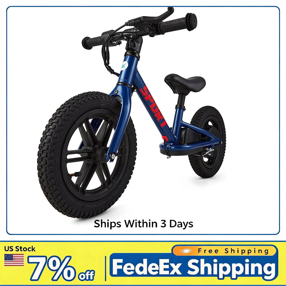 24V 100W Electric Balance Bicycle for Children Aged 3-5 with 12-Inch Inflatable Tires