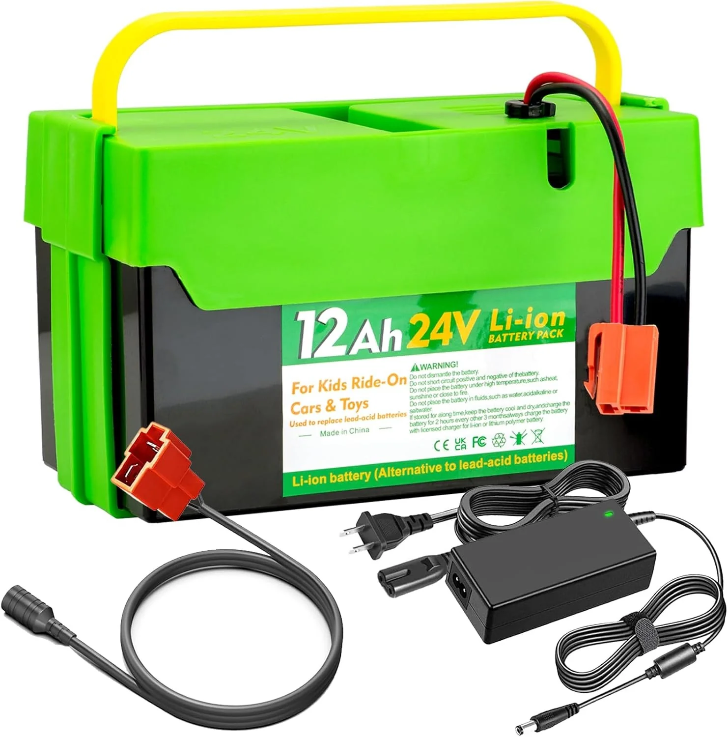 24V 12Ah Lithium-ion Battery for Children's Ride-On Vehicles with Charger