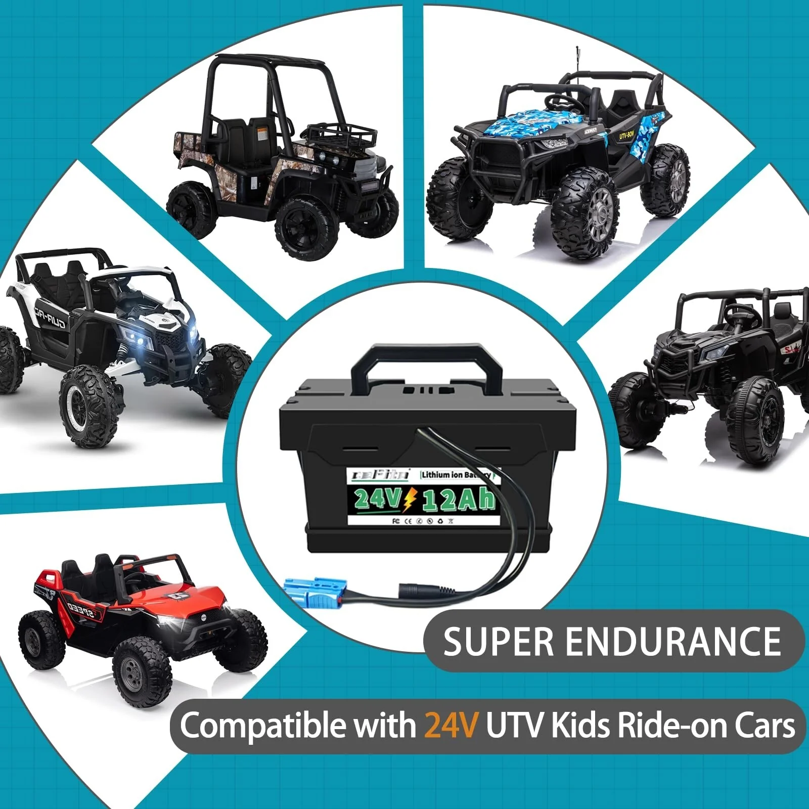 24V 12Ah Lithium Replacement Battery for Kids Ride-On and Toy Cars - Image 5