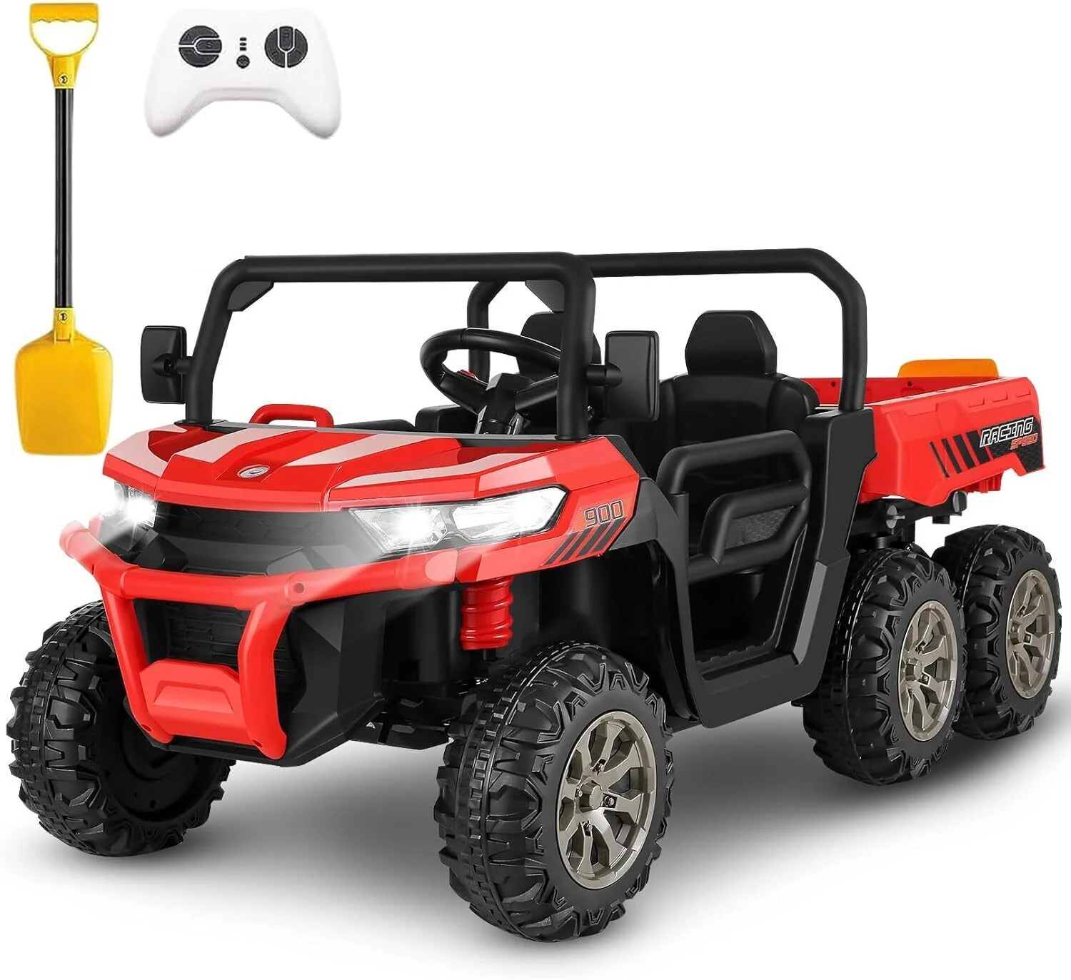 24V 2-Seater 4WD Kids Ride-On Electric Dump Truck with Remote and Shovel