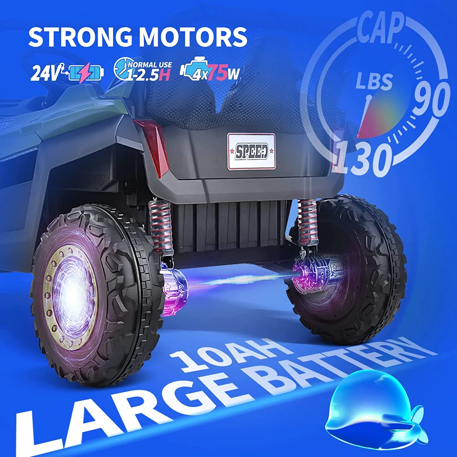 24V 2 Seater Children's Ride on UTV Automobile - High-Powered Electric Car, equipped with a Large 10AH Battery - Image 2