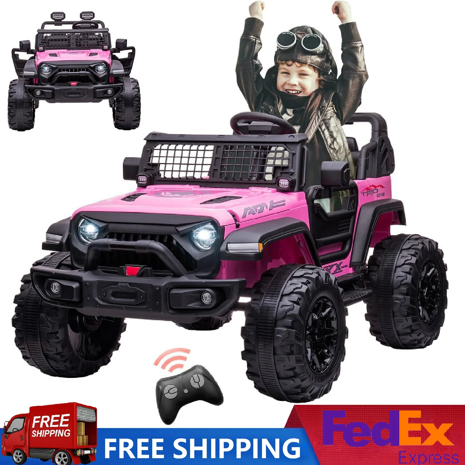 24V 2-Seater Electric Ride-On Car Truck with 9AH Battery and Remote Control for Kids
