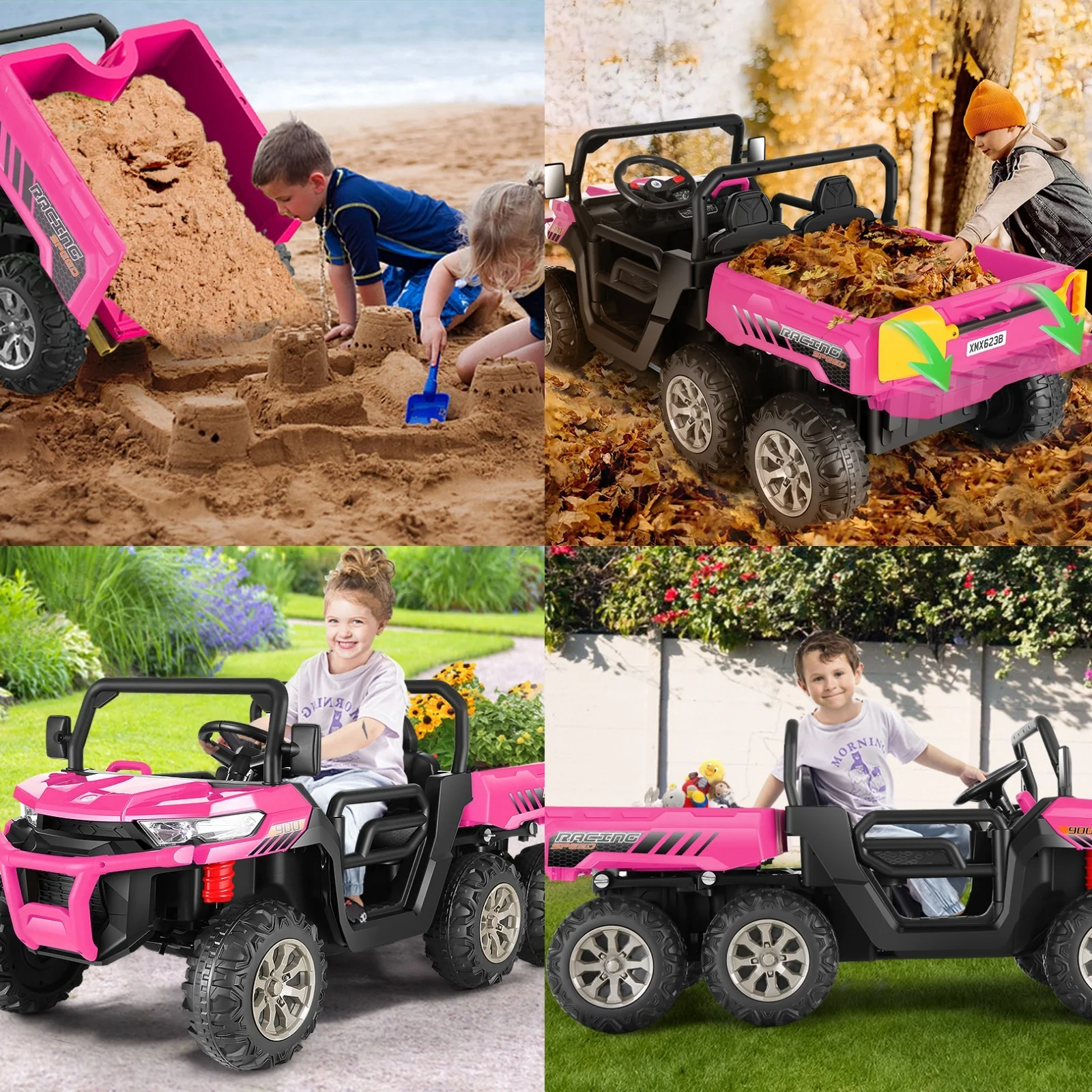 24V 2-Seater Electric Ride-On Dump Truck for Kids with 6 Wheels and Extra Shovel - Image 15