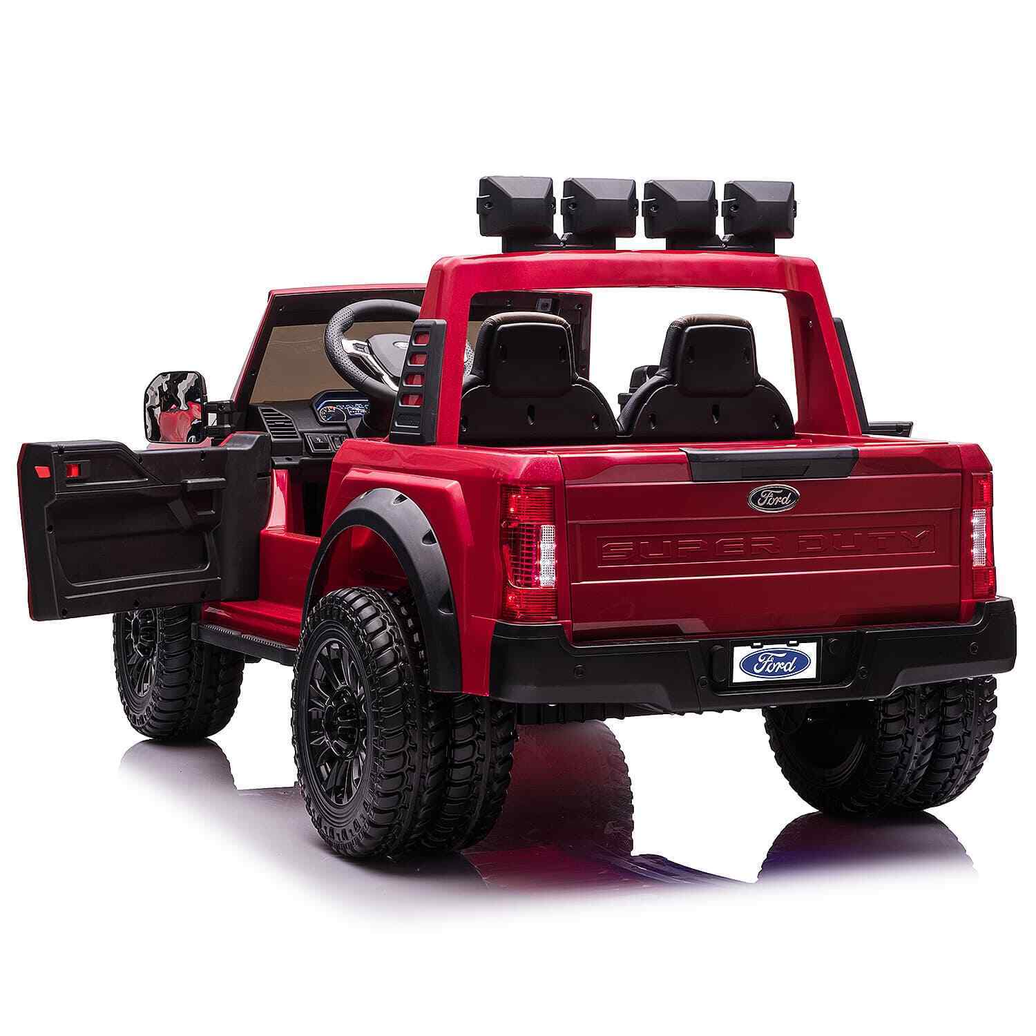 24V 2 Seater Ford F450 Exclusive Edition Children's Ride-On Truck, Illuminated with Remote Control - Crimson - Image 6