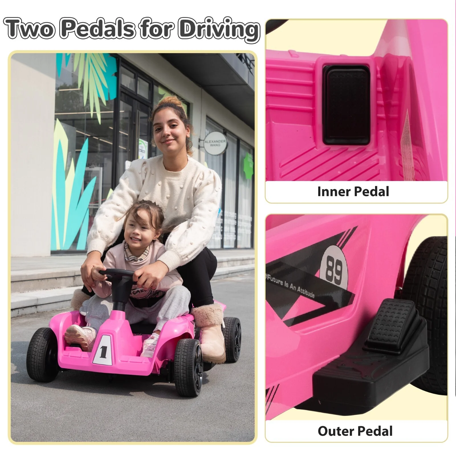 24V 2-Seater Electric Kids Go-Kart with Remote Control 4-Wheel Ride-On Toy for Ages 3-8 Years - Image 5