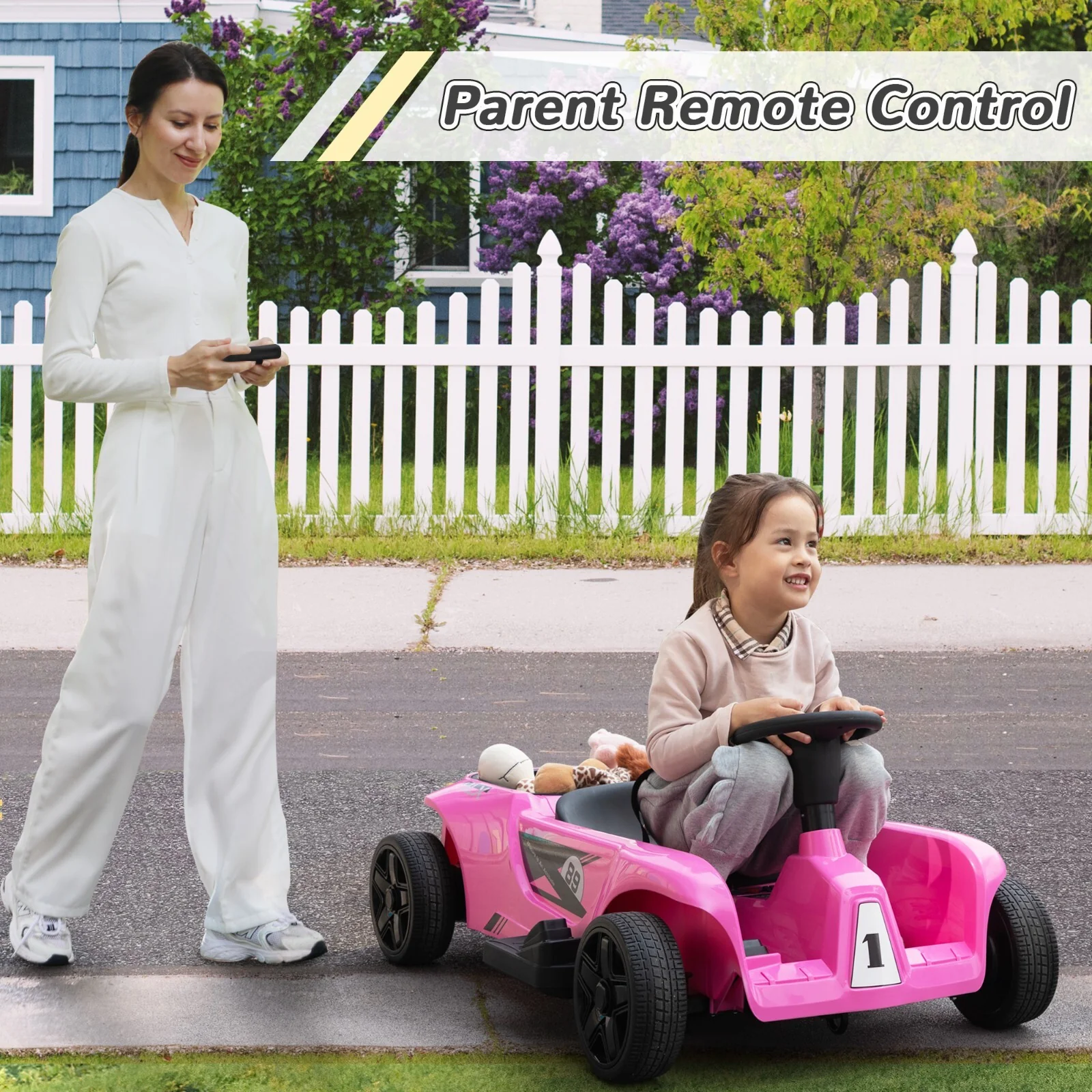 24V 2-Seater Electric Kids Go-Kart with Remote Control 4-Wheel Ride-On Toy for Ages 3-8 Years - Image 7
