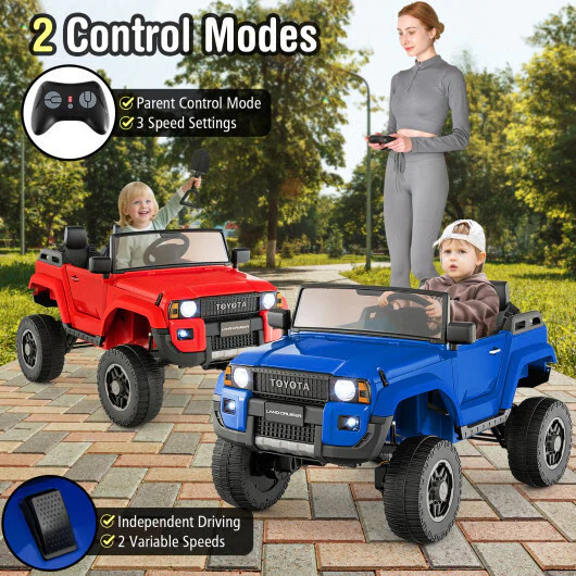 Black 24V Dual Mode 2-Seater Kids Ride-On Car with Remote Control - Image 12