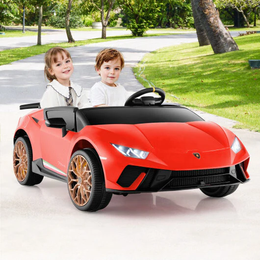 Lamborghini Licensed 24V Electric Ride-On Car for Kids - 2-Seater Red 4WD - Image 2
