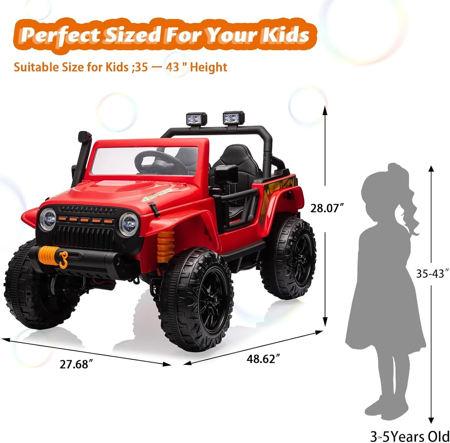 24V 2-Seater Kids Electric Ride-On Car Toy with Remote Control and LED Lights - Image 2
