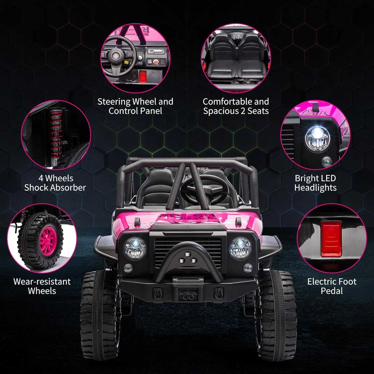 24V 2-Seater Kids Electric Ride-On Truck with Remote Control - Image 3