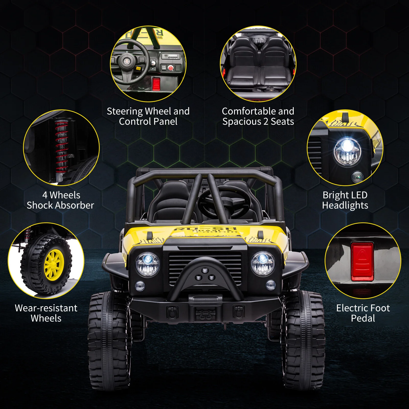 24V 2-Seater Kids Electric Ride-On Truck with Remote Control - Image 4