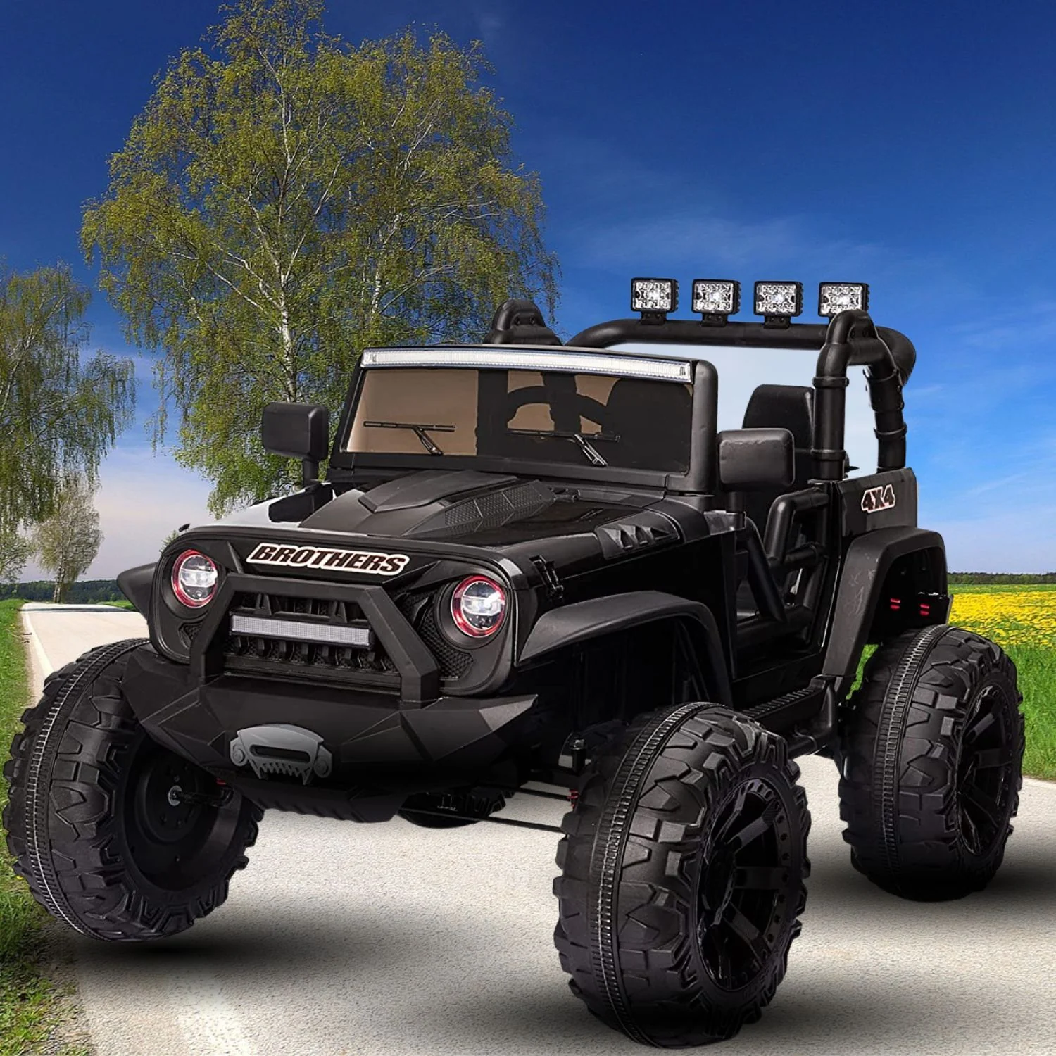 24V 2-Seater Kids Electric Ride-On Truck with 4WD and Remote Control Battery Powered Car - Image 3