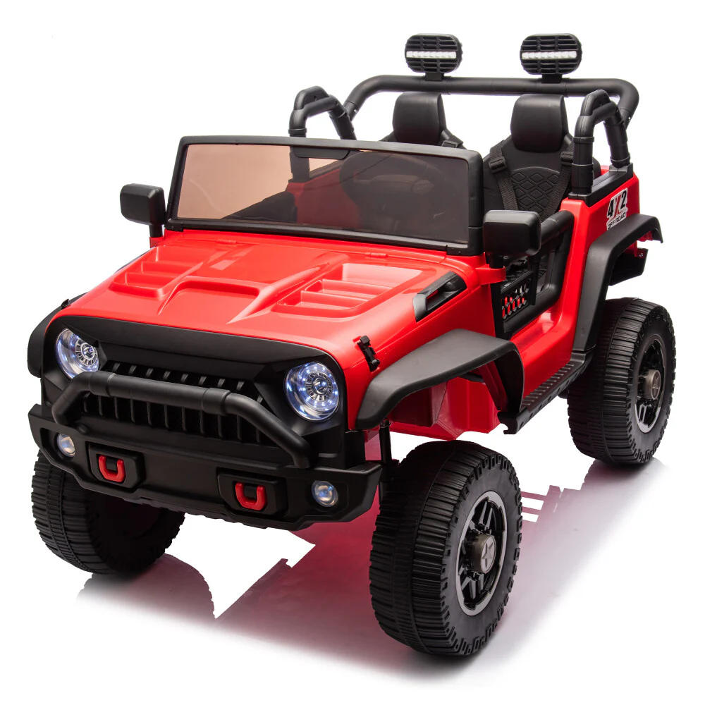 24V Two-Seater Kids Ride-On Truck with Parental Remote Control, LED Lights, and MP3 Player