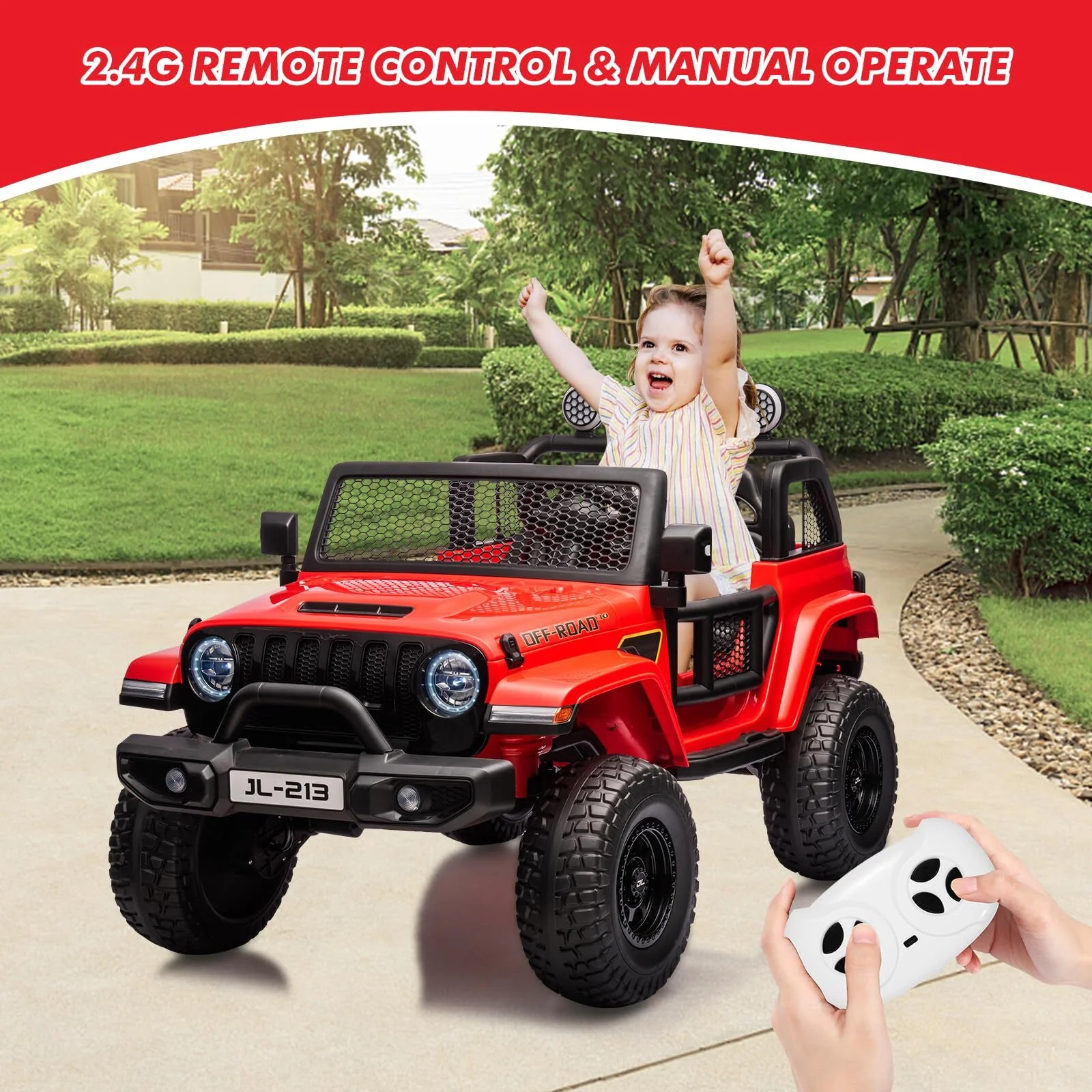 24V 2-Seater Kids Electric Ride-On Truck with Switchable 2WD/4WD Drive - Image 12