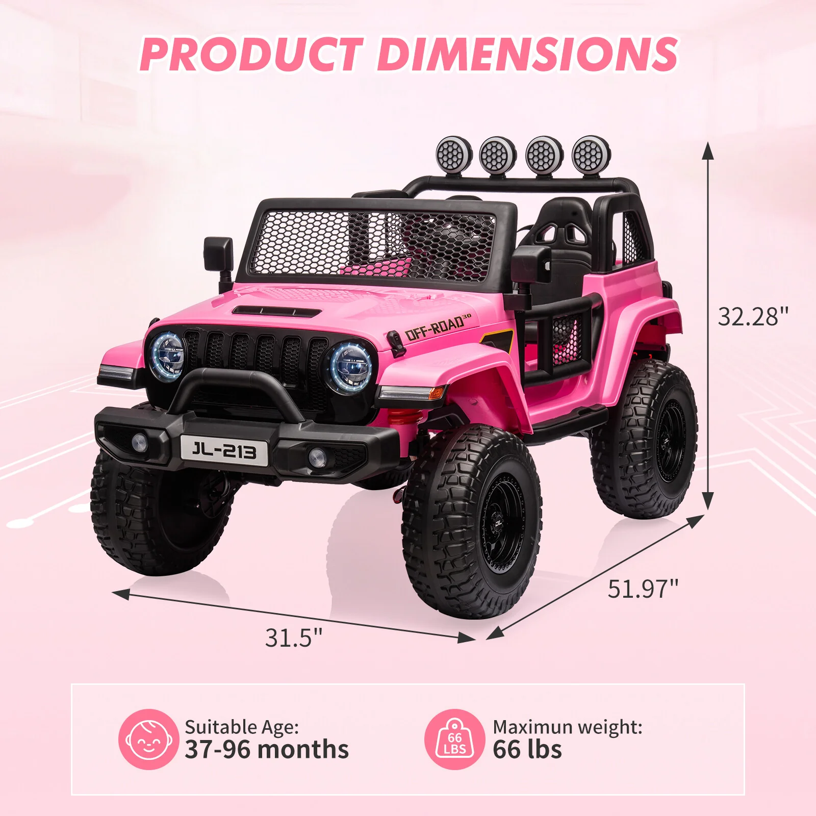 24V 2-Seater Kids Electric Ride-On Truck with Switchable 2WD/4WD Drive - Image 21