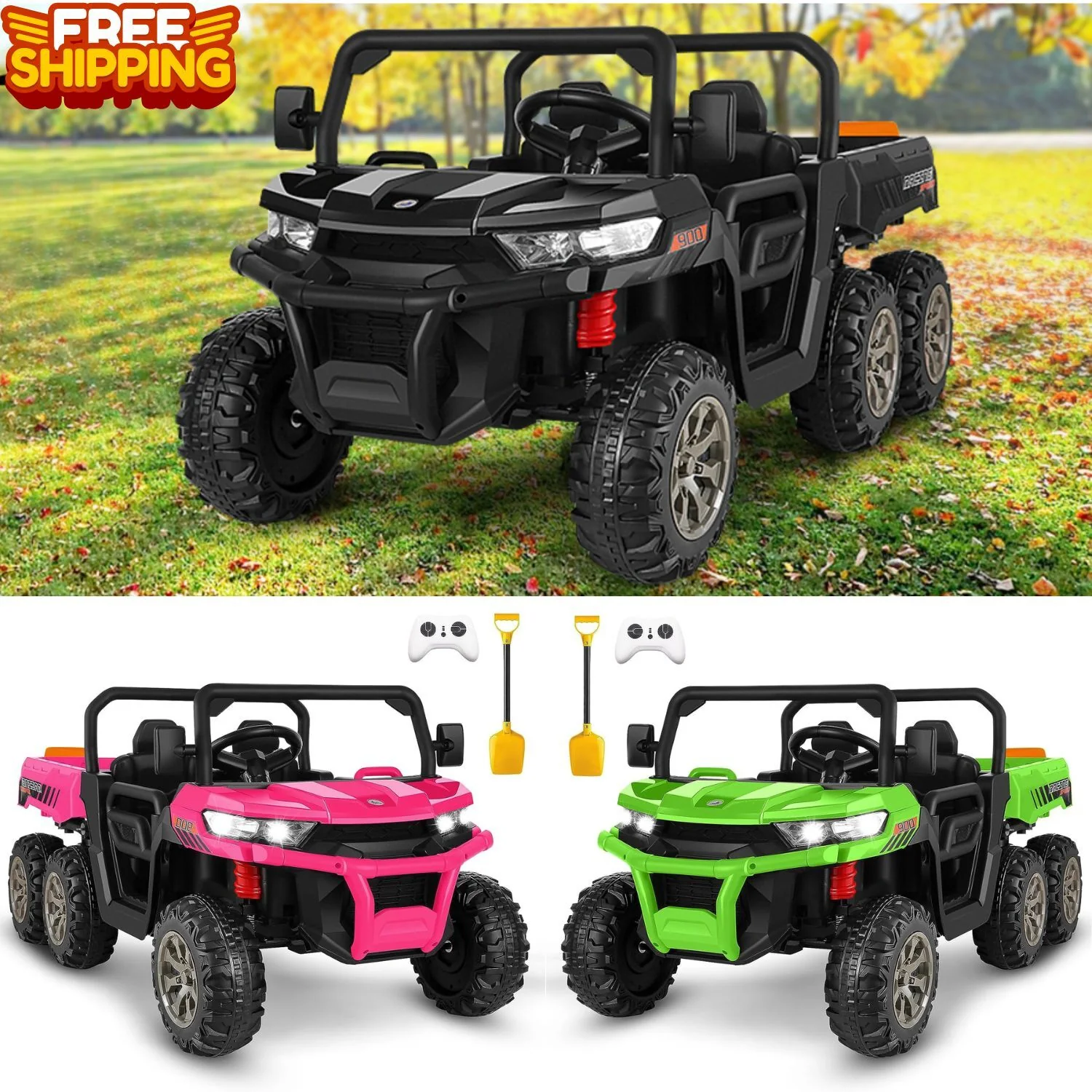 24V 2-Seater Kids Electric Ride-On 4WD UTV Car with Dump Bed - Image 11