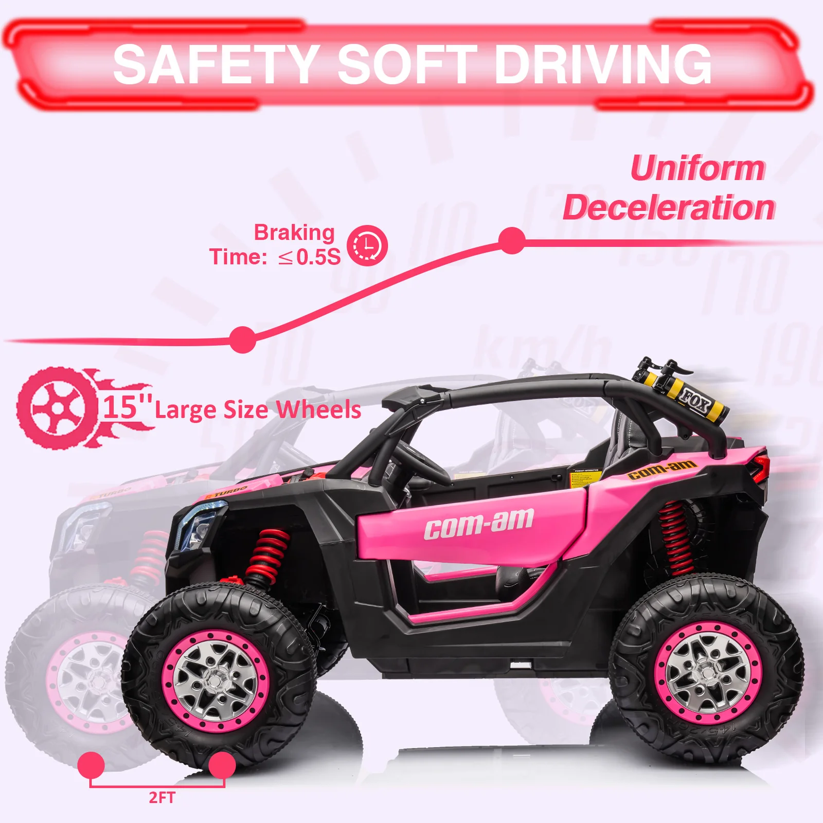 24V 2-Seater Kids Ride-On UTV Car with Remote Control 4WD Powerful Electric Vehicle - Image 23