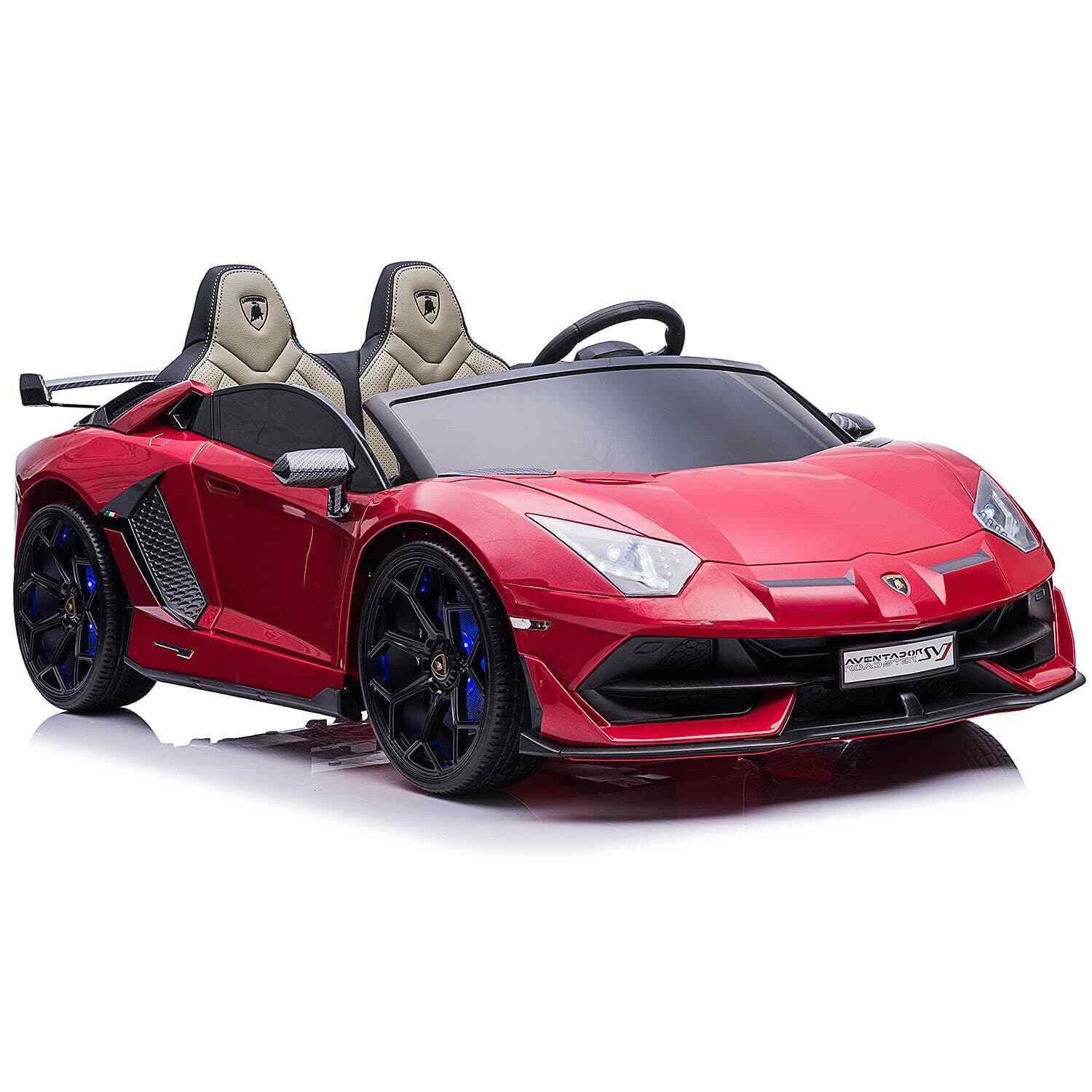 24V 2-Seater Licensed Lamborghini Aventador SVJ Kids Ride-On Sports Car with Lights and Remote Control - Image 2