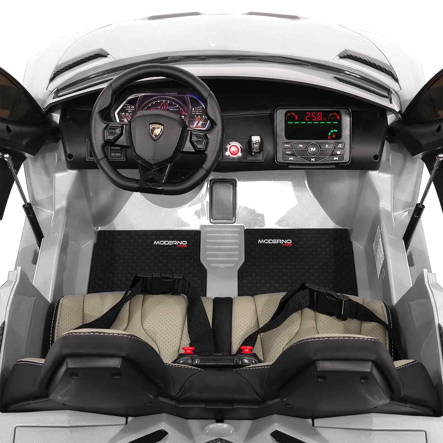 24V 2-Seater Licensed Lamborghini Aventador SVJ Kids Ride-On Sports Car with Lights and Remote Control - Image 9