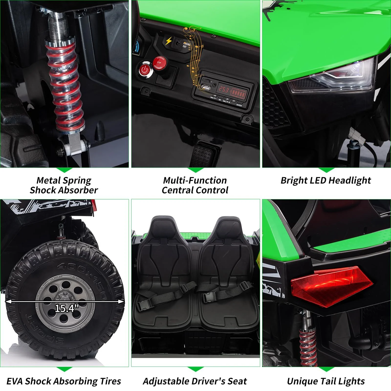 24V 2-Seater Kids Electric 4WD UTV Ride-On Car with Remote Control - Image 12