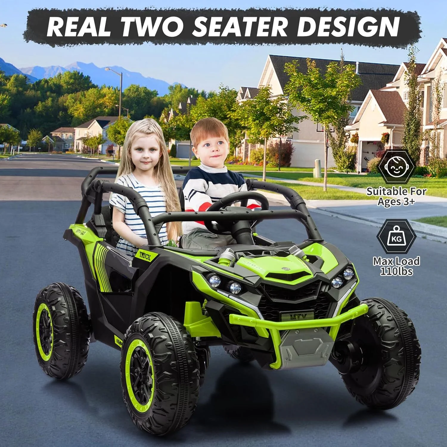 24V 2-Seater Kids Ride-On UTV Truck with Parent Remote Control - Image 10