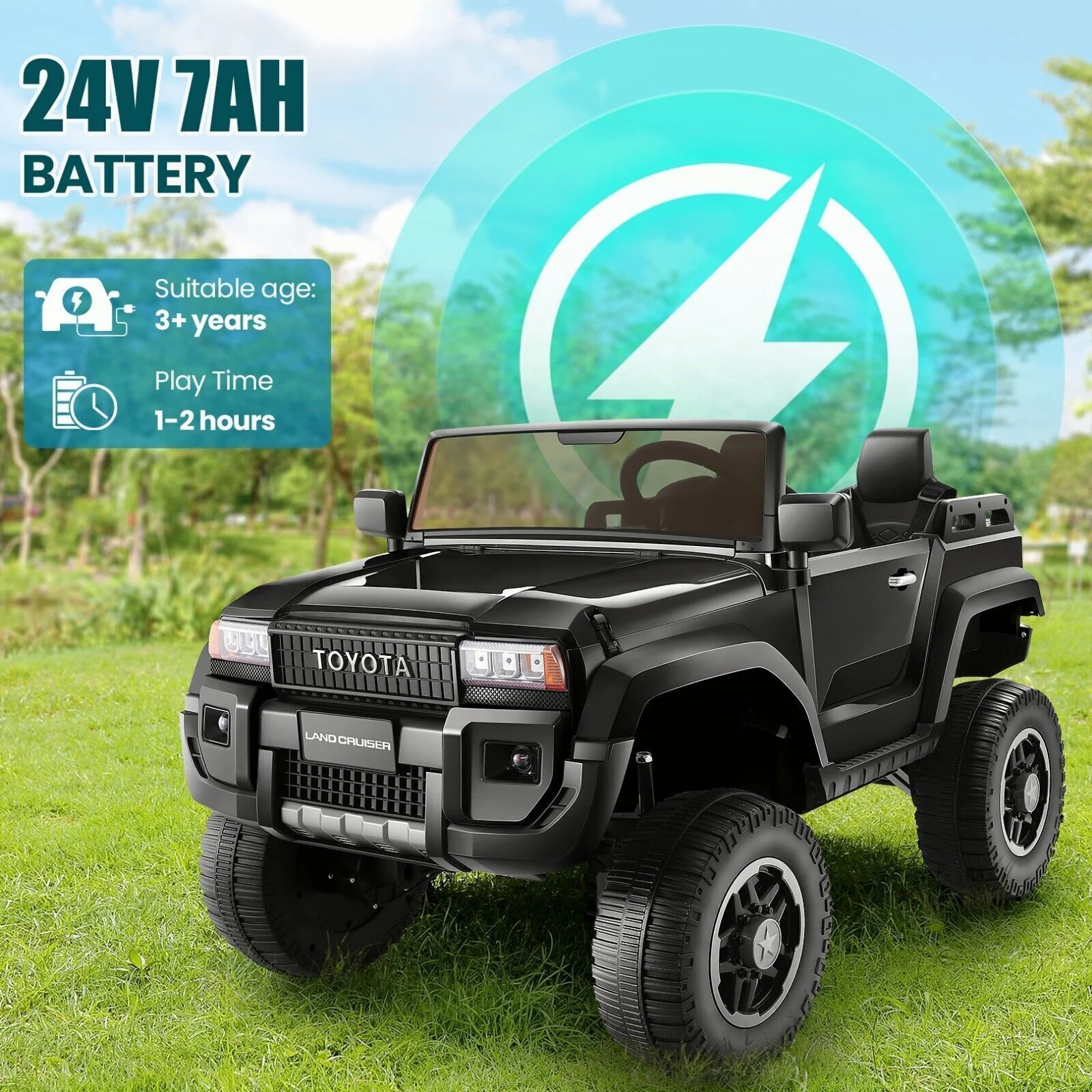 24V 2-Seater Kids Electric Ride-On Car and Truck with Switchable 2WD/4WD - Image 7
