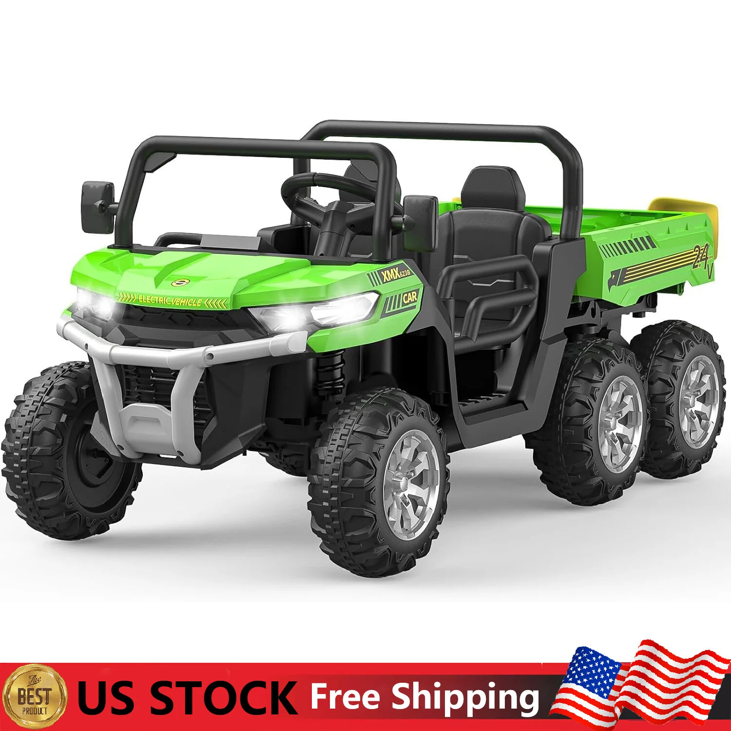 24V 2-Seater Electric Ride-On Dump Truck UTV with Dump Bed 4WD and 6 Wheels - Image 16
