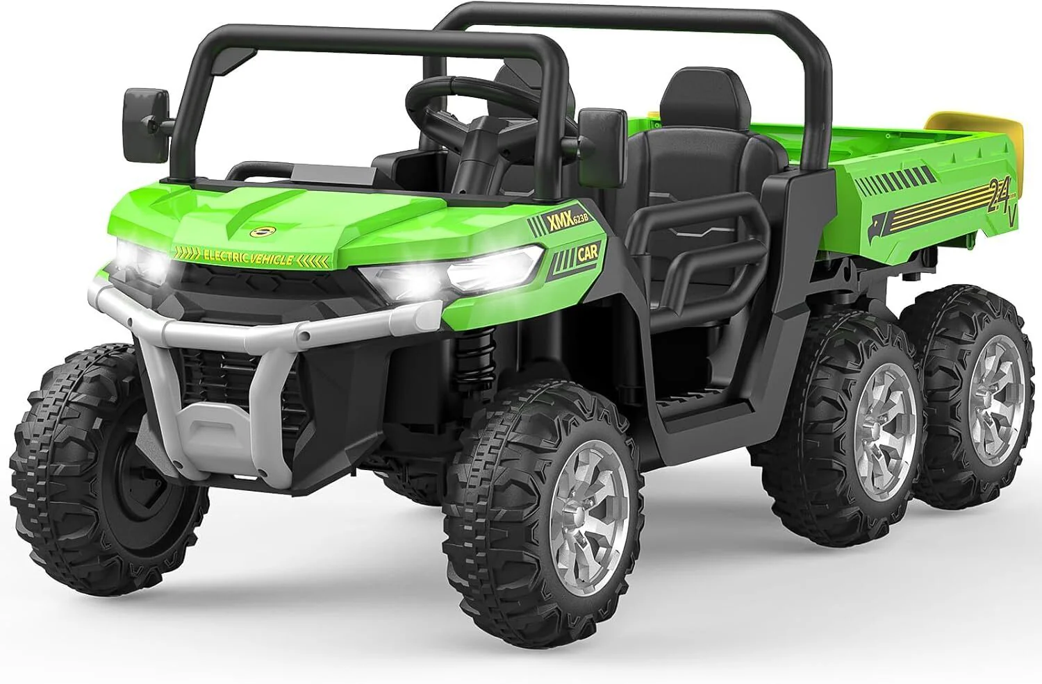 24V 2-Seater Electric Ride-On Dump Truck UTV with 6-Wheel Dump Bed Toy - Image 9