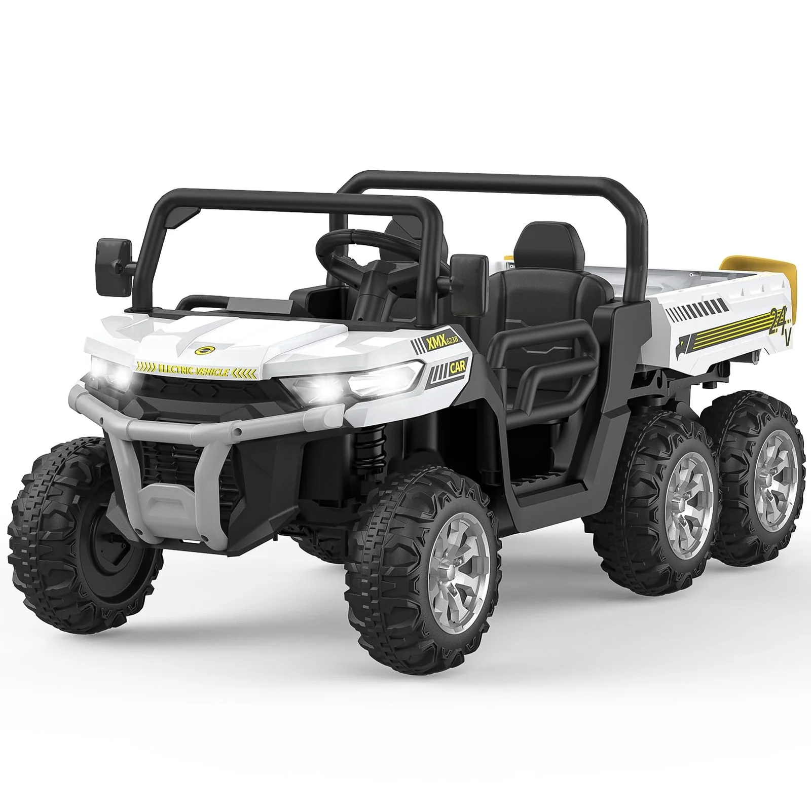 24V 2-Seater Electric Ride-On Dump Truck for Kids with 6 Wheels and Functional Dump Bed - Image 8