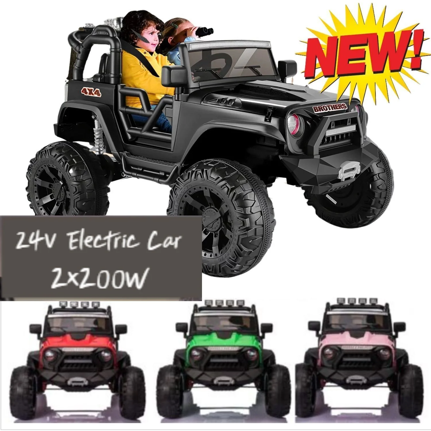 24V 2-Seater Electric Ride-On Truck for Kids with Remote Control 400W Motor and MP3 Player - Image 5