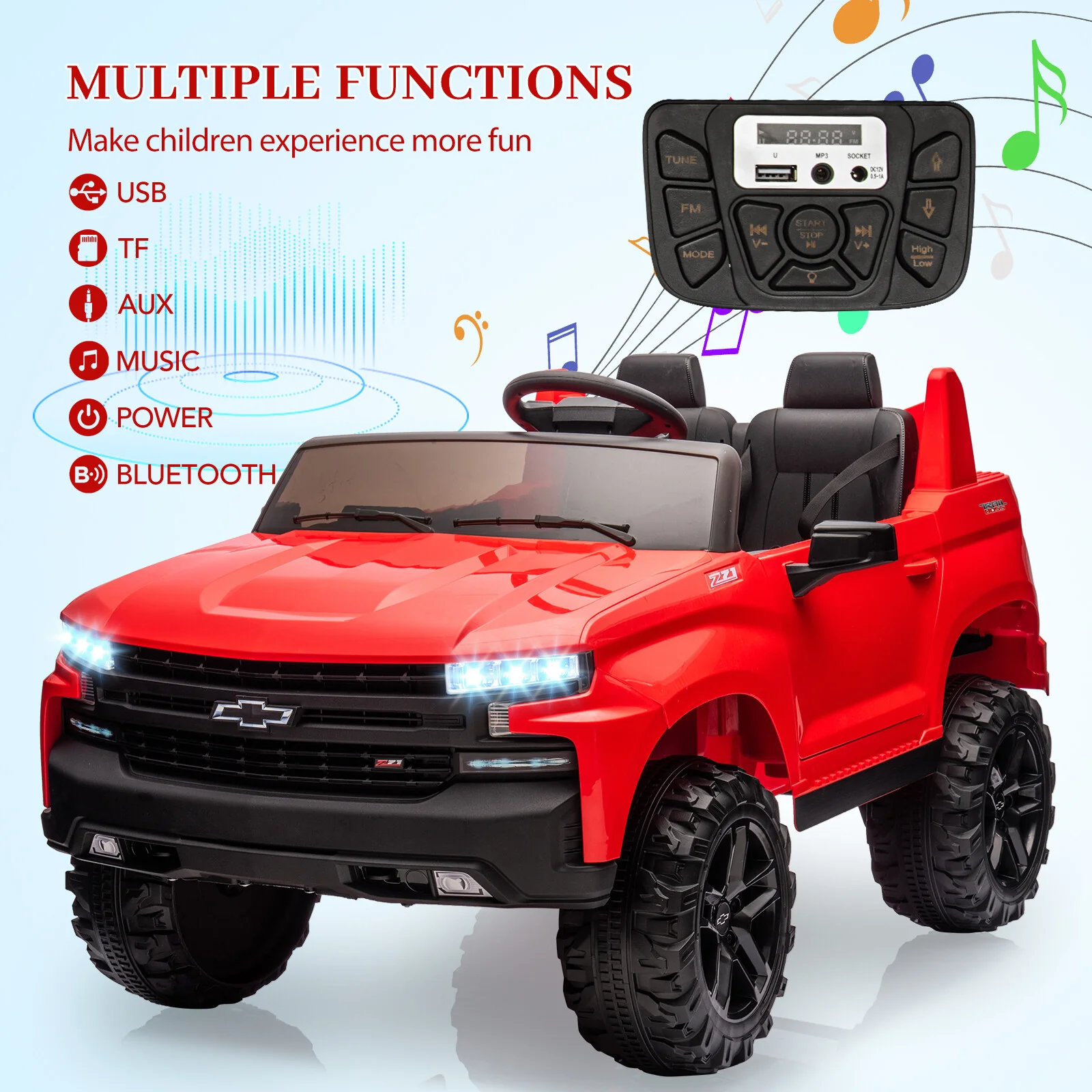 24V 2-Seater Ride-On Truck Toy with Parent Remote Control for Kids Ages 3-8 - Image 10