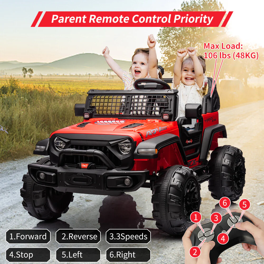 24V 2-Seater Kids Ride-On Car with Remote Control, Dual 120W Motors, Battery Powered - Image 15