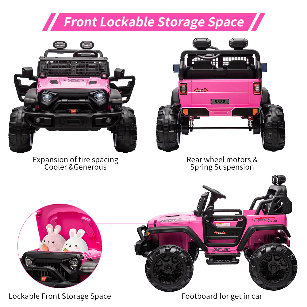 24V 2-Seater Kids Ride-On Car with Remote Control, Dual 120W Motors, Battery Powered - Image 3